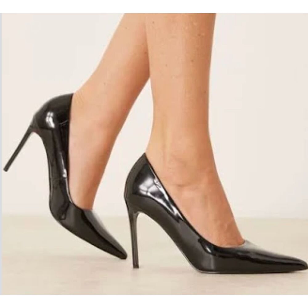 Via Spiga V-Estrella Patent Leather Pumps Black Size EU 39 US 9